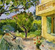 Lebasque, Henri Madame Lebasque Reading in the Garden oil on canvas
